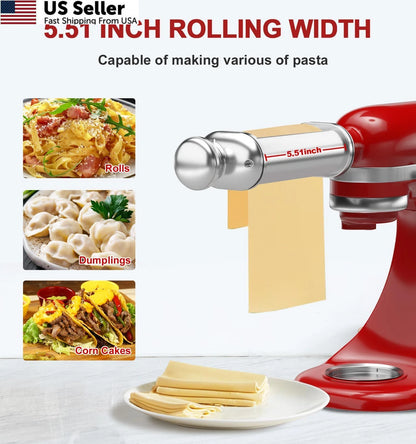 Pasta Roller for Kitchenaid Stand Mixer (1-Piece Set)