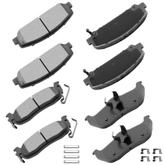 Set of 8 Ceramic Disc Brake Pads for Infiniti QX56, Nissan Armada, Titan