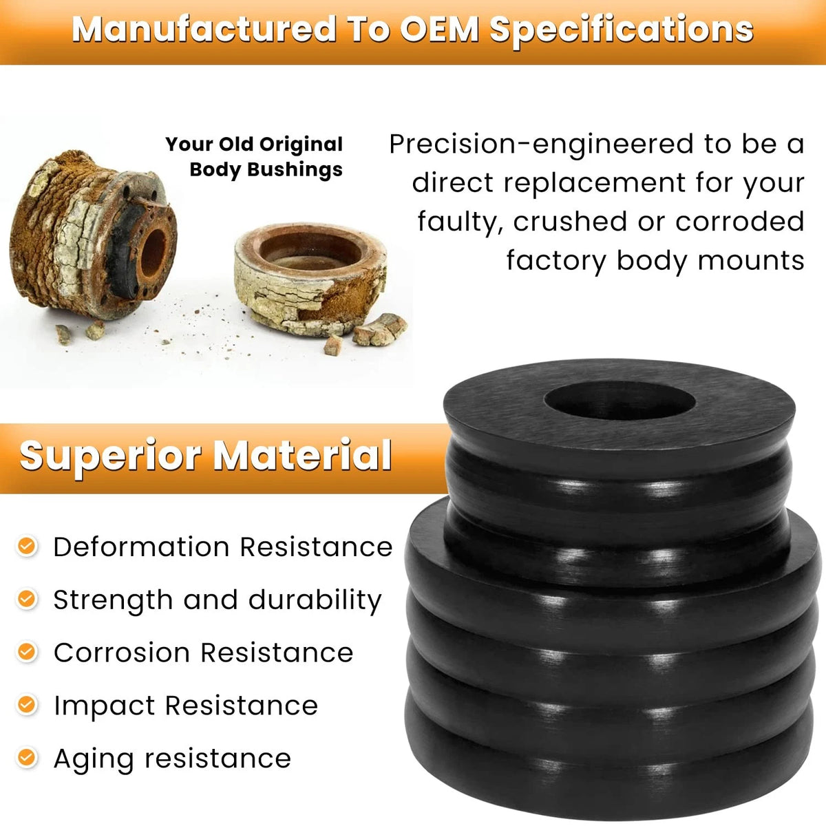 20PCS Body Mount Bushing Kit for Ford F250 F350 Super Duty (1999–2018)