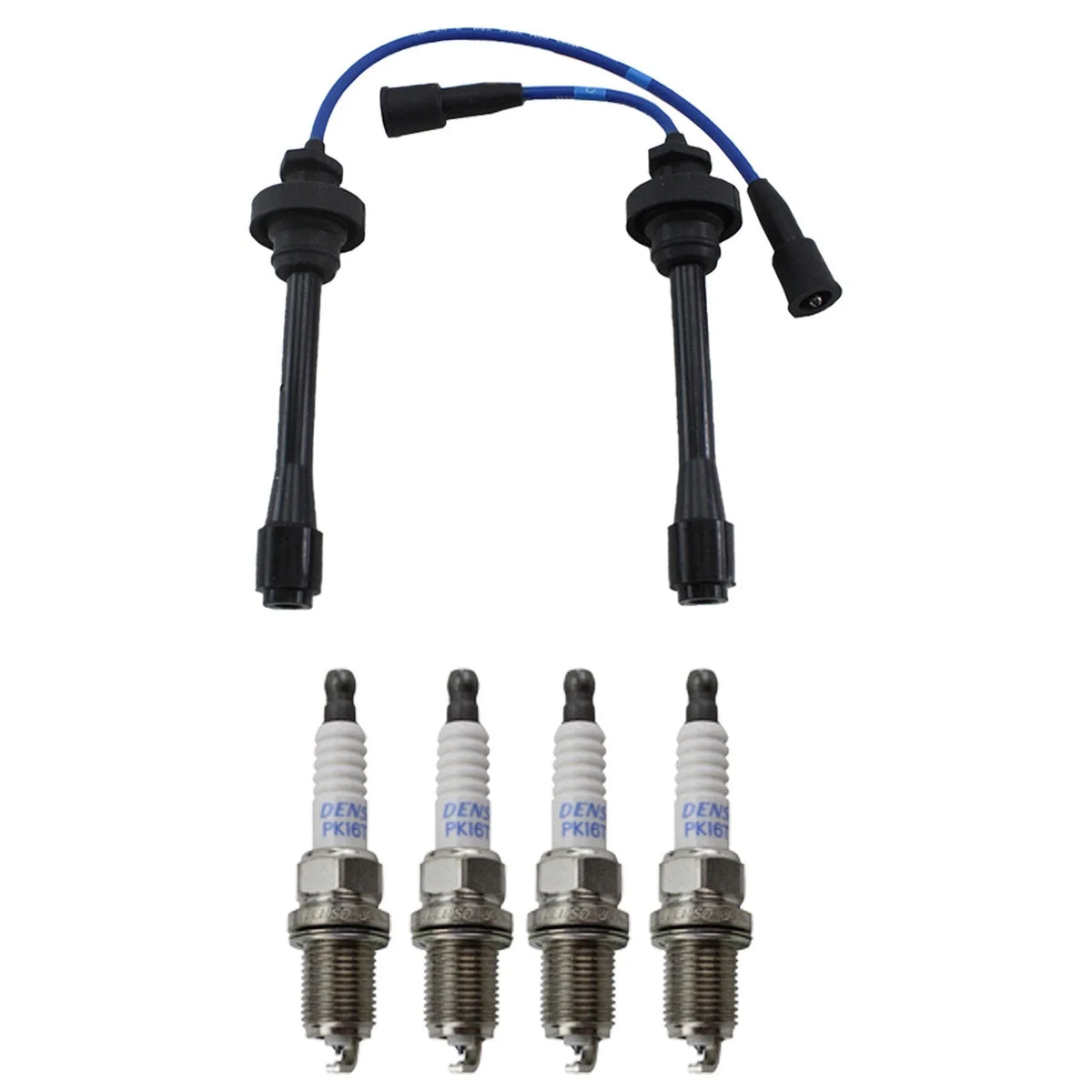NGK Wire Set & Denso 4 Platinum TT Spark Plugs Kit for Galant, Mirage, Stratus (L4)