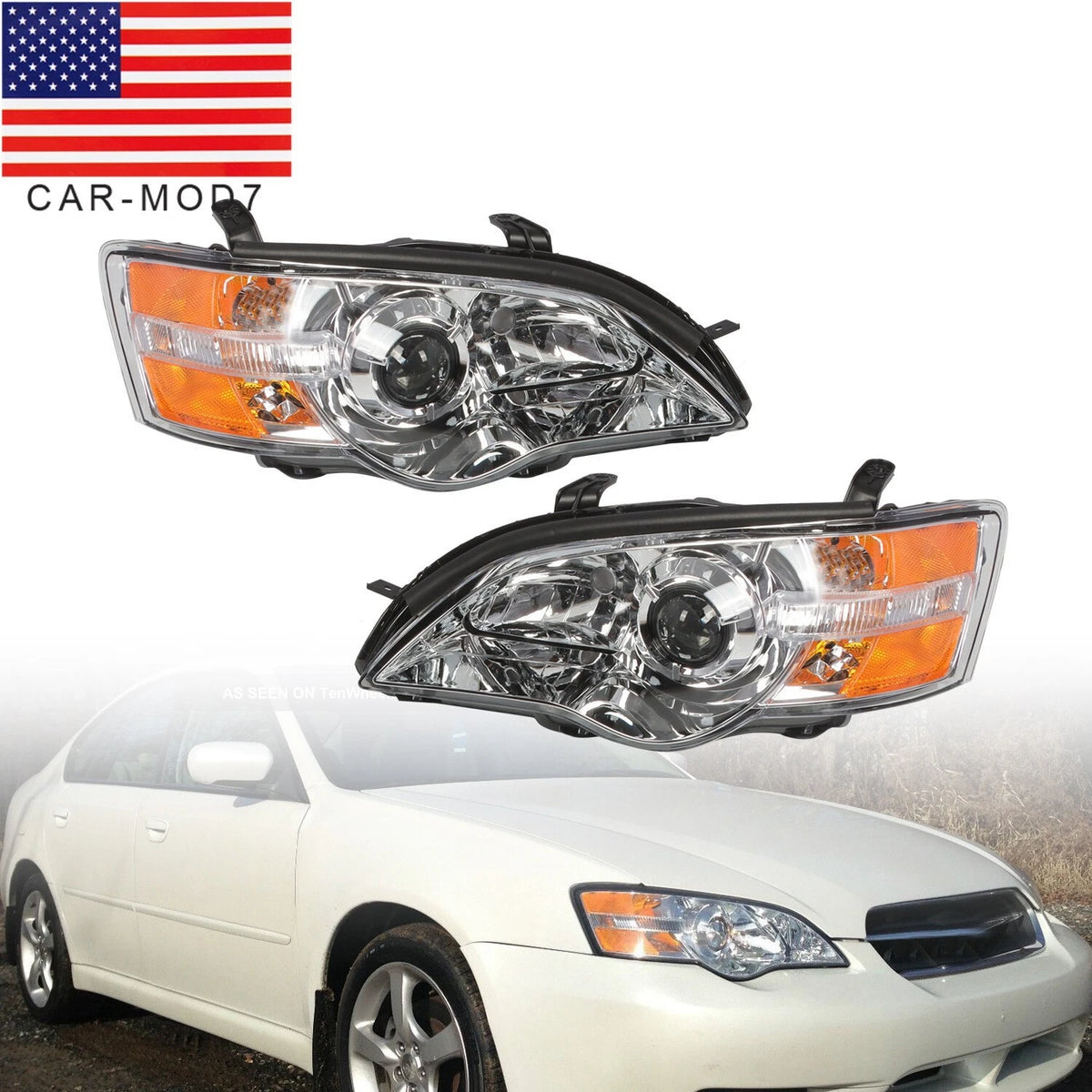 Halogen Headlight Set for Subaru Legacy Outback (2006–2007) 84001AG43C, SU2502123, 84001AG42C, SU2503123