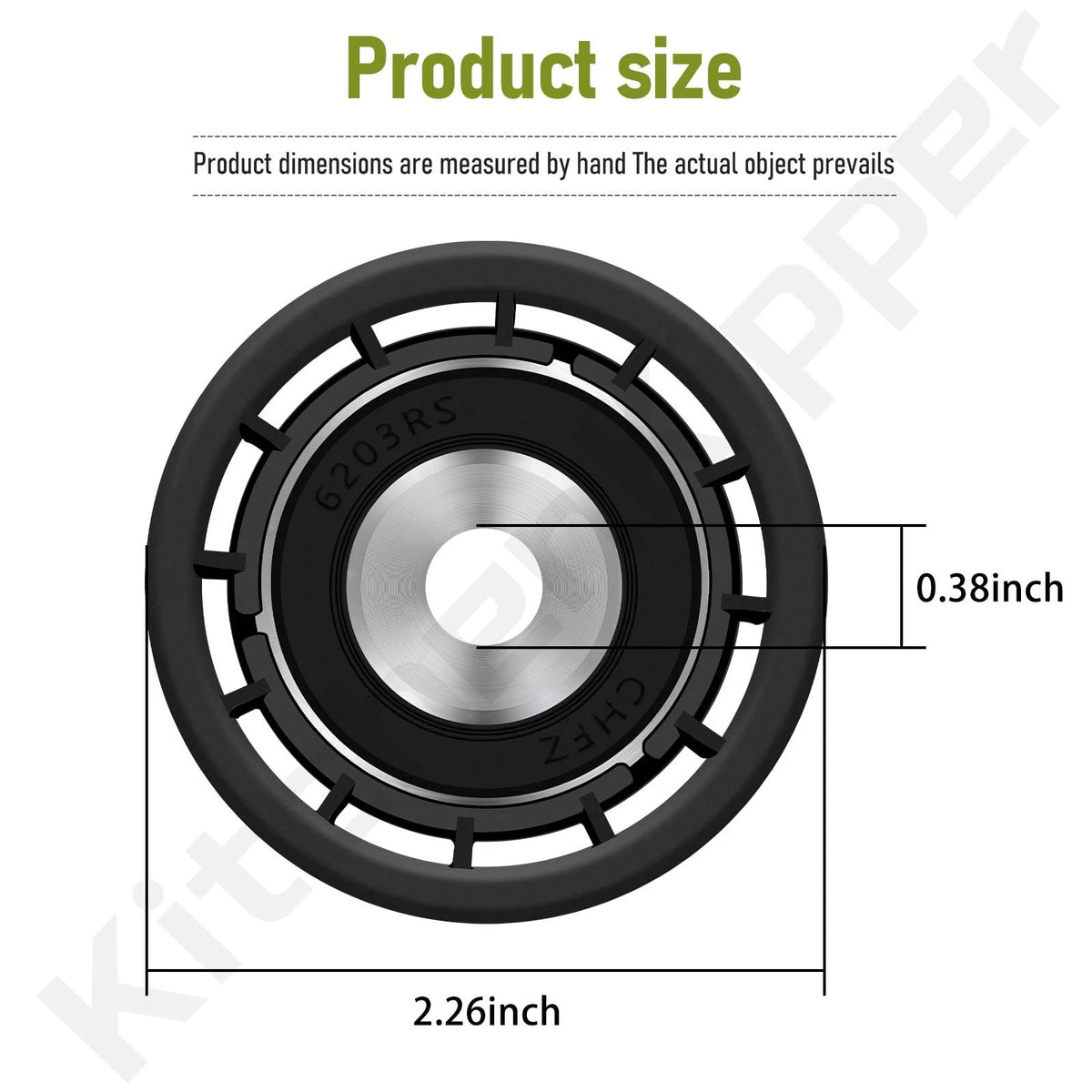 Flat Idler Pulley for Black (Compatible, 3/8" x 2")
