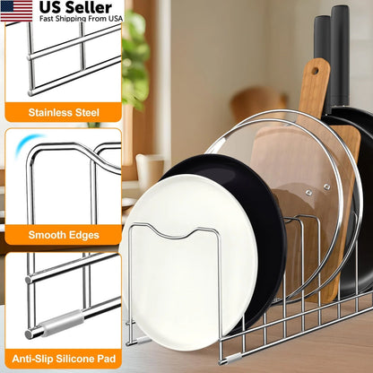 10-Tier Lid Organizer Rack for Pot Storage (1 Pack)
