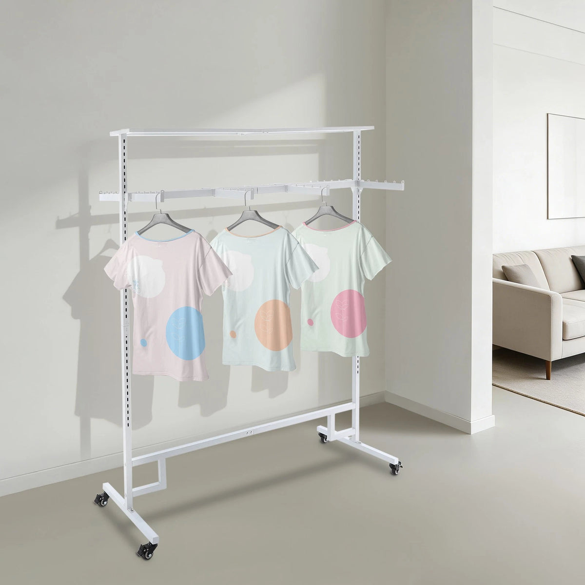 Clothing Display Rack for Garments (Floor Standing, 8 Arms)