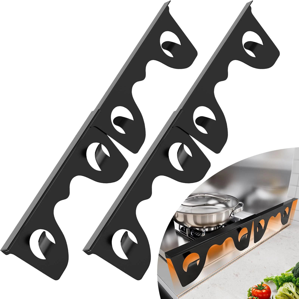 Stainless Steel Stove Gap Covers for Kitchen Range (Universal Fit)
