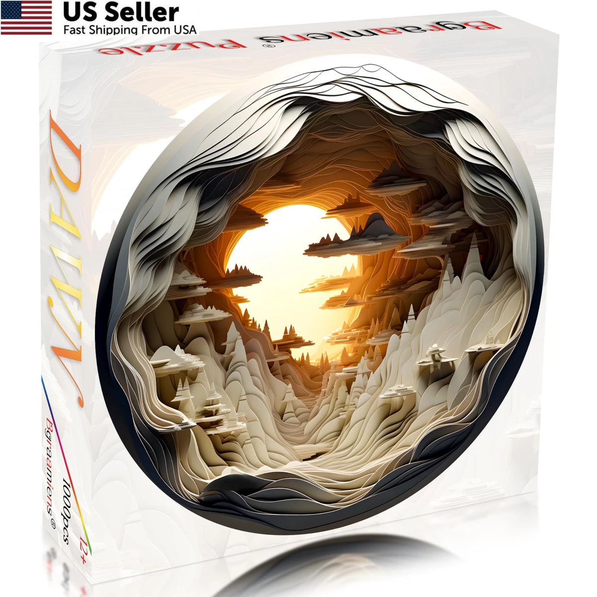 3D Visual Dawn Puzzle for Adults (26.6 x 13.3 inches)