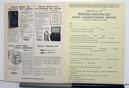 Set of 4 Order Forms for Philco Serviceman (1934)
