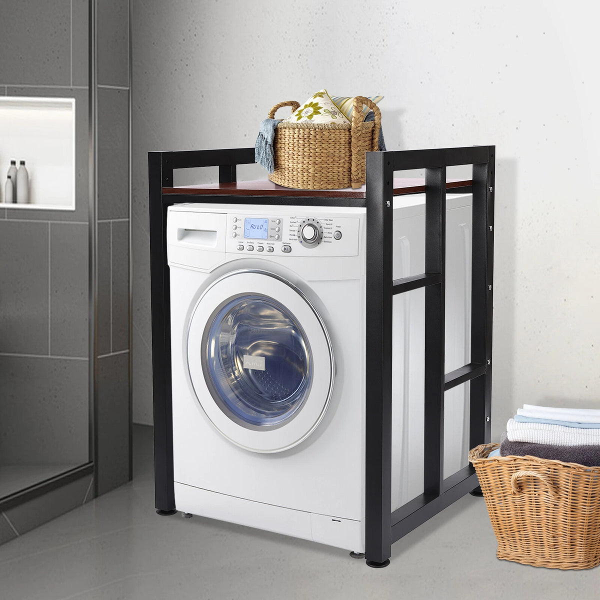 Adjustable Washer and Dryer Storage Shelf Organizer Rack