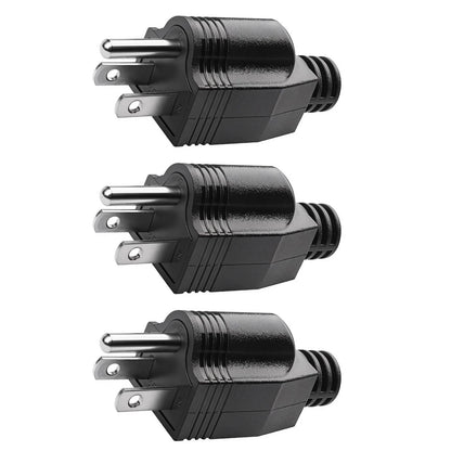 3X Male Electrical Plug Replacement Connector 125V 15A AC