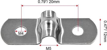 50Pcs M5 Two Hole Strap U Bracket for Rigid Pipe