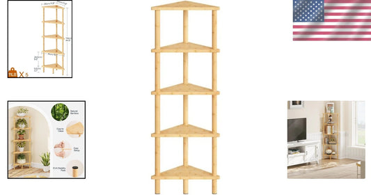 5-Tier Bamboo Corner Shelf for Home Decor