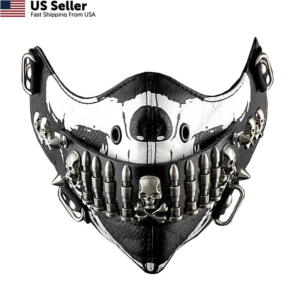 Mask for Custom Biker Style (One Size) - Black and White