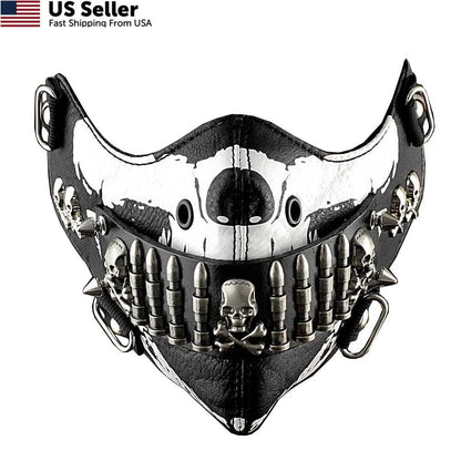 Mask for Custom Biker Style (One Size) - Black and White