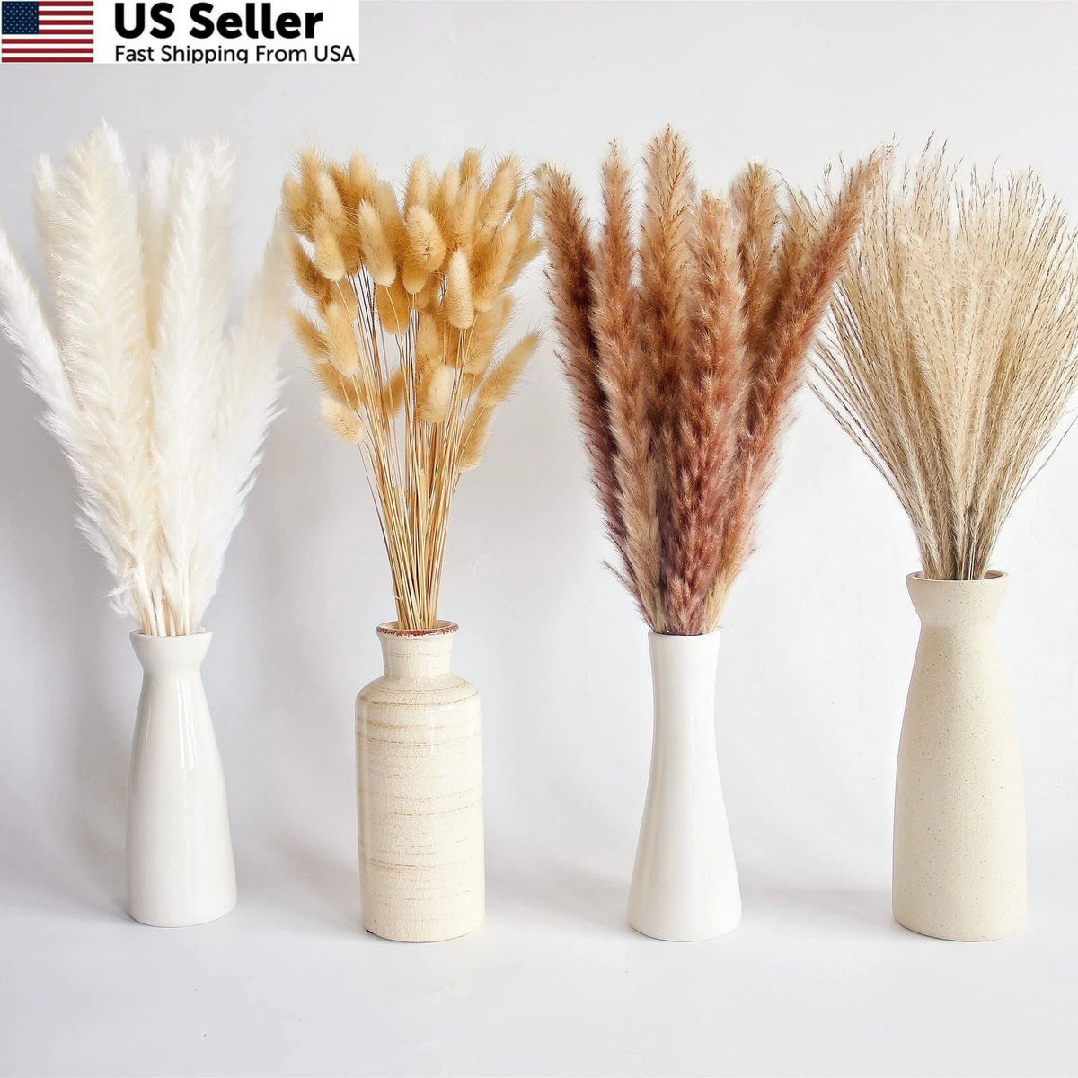 100 PCS Pampas Grass for Home Decor (17")