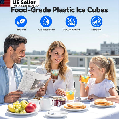 Reusable Ice Cubes for Drinks - Standard, Blue and White (360 Pack)