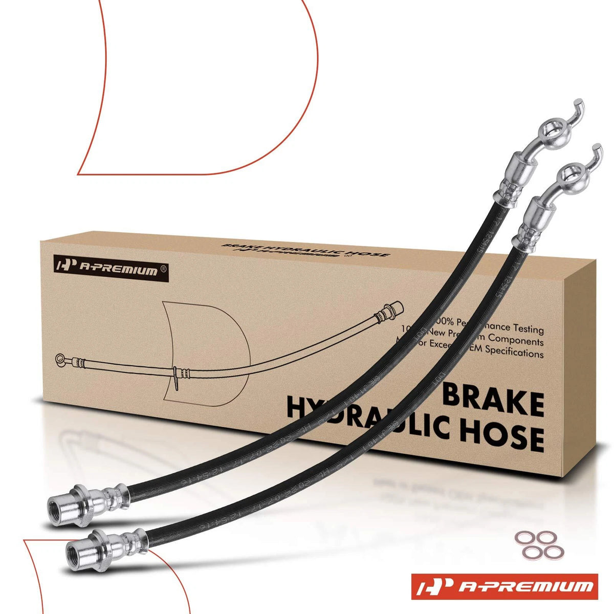 2X Front Brake Hydraulic Hose for Lexus IS250 (2014–2015) 9094702H03, 2207216