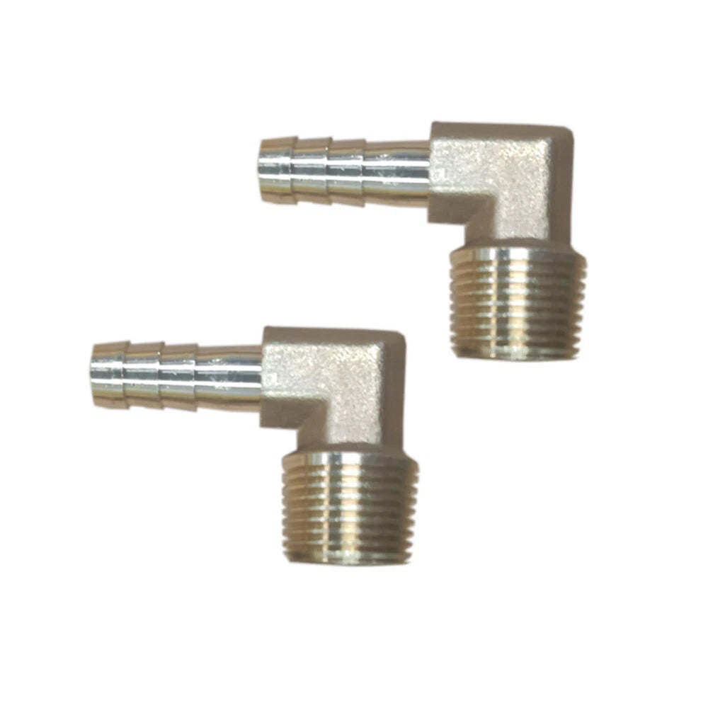 2PC 3/8 Hose Barb Elbow x 3/8 Male NPT Brass Pipe Fitting for Gas Fuel Water