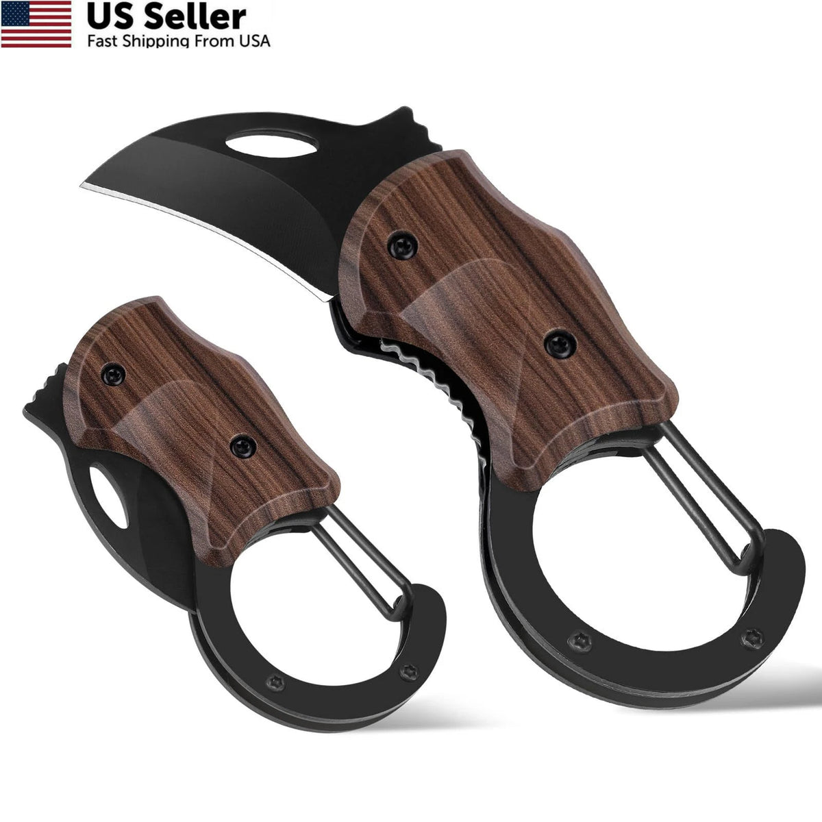 Small Pocket Knife for Men - Cool Box Cutter with Wood Grain