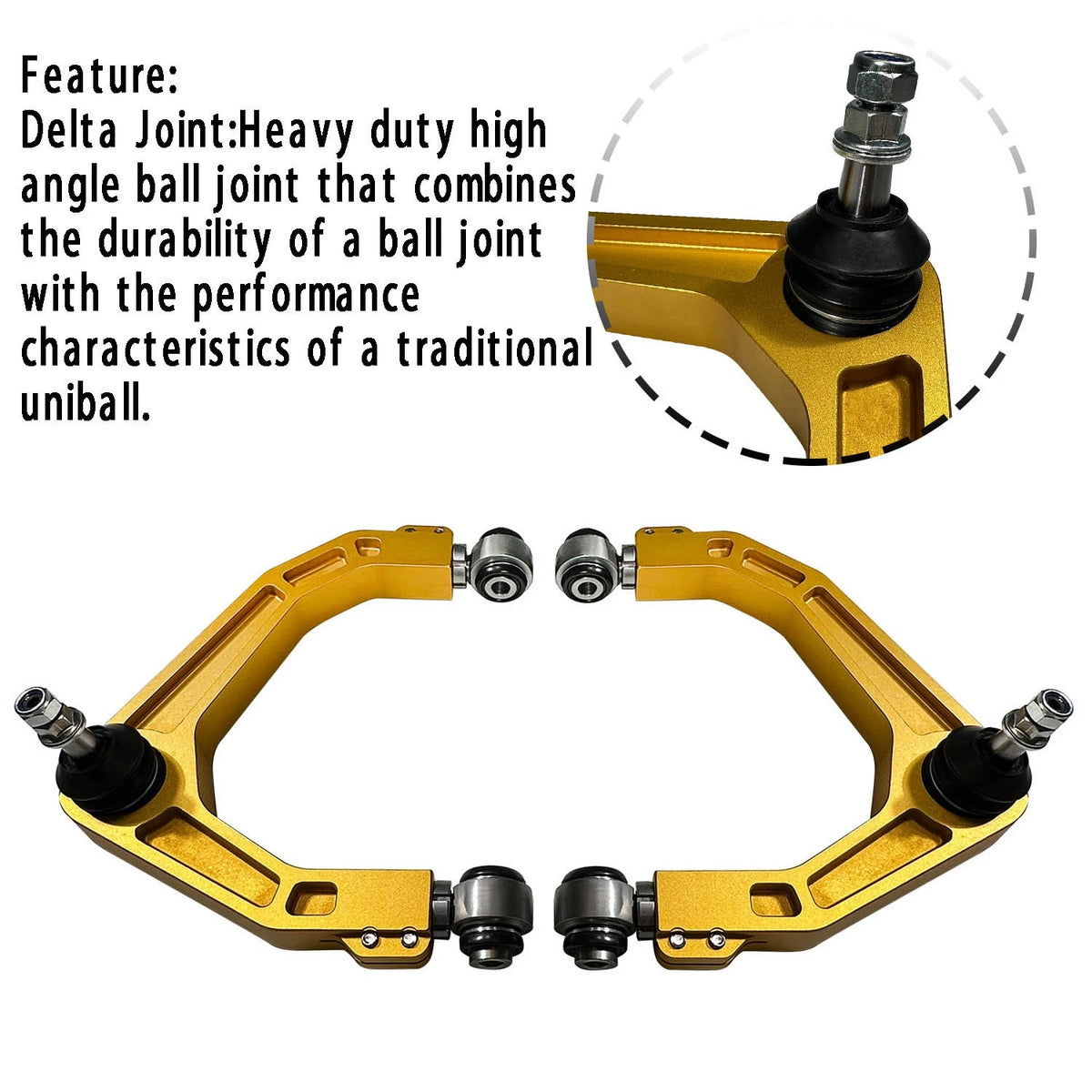 Gold Aluminum Upper Control Arms for Silverado Sierra (2014–2018) 799027