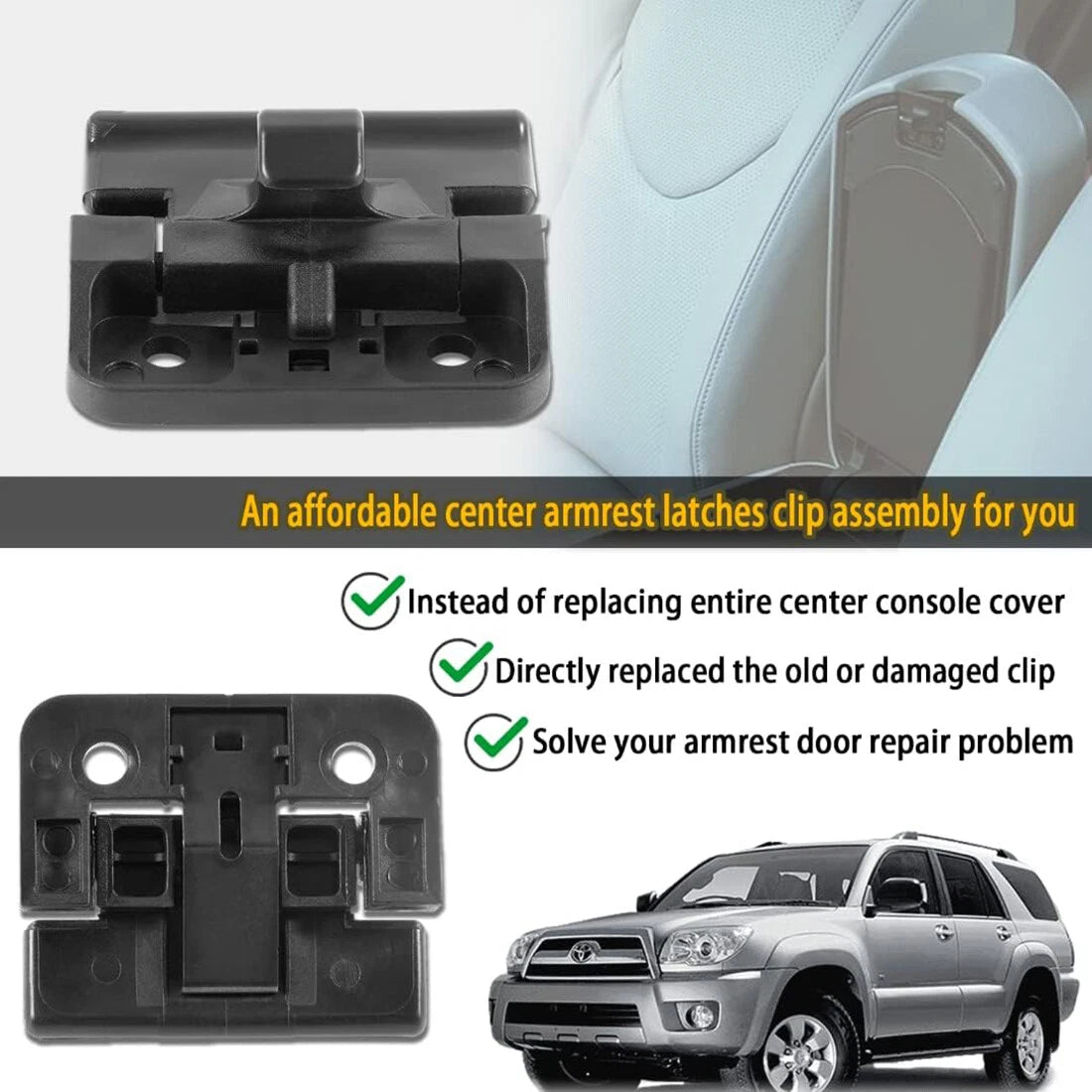 2X Center Console Armrest Lid Latch Locks for Toyota Camry (58908-32050)