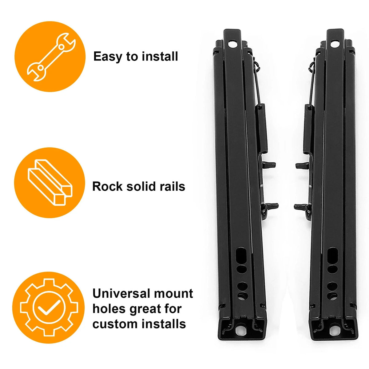 Dual Lock Slider Seat Base Track Bracket Assembly - 2Pcs Universal