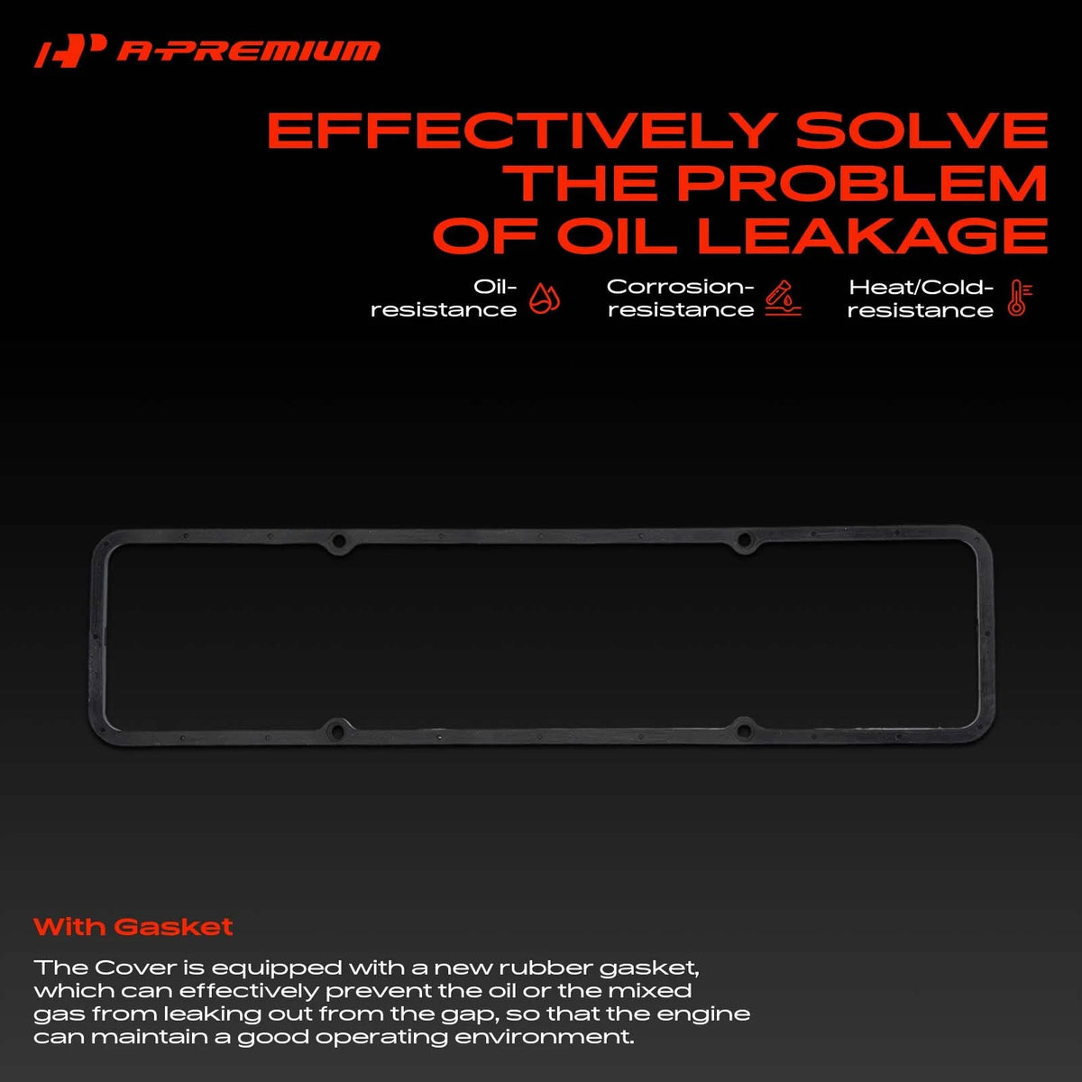 2X Engine Valve Cover with Gaskets for Chevy 283-400 (1958–1986) R6181BK