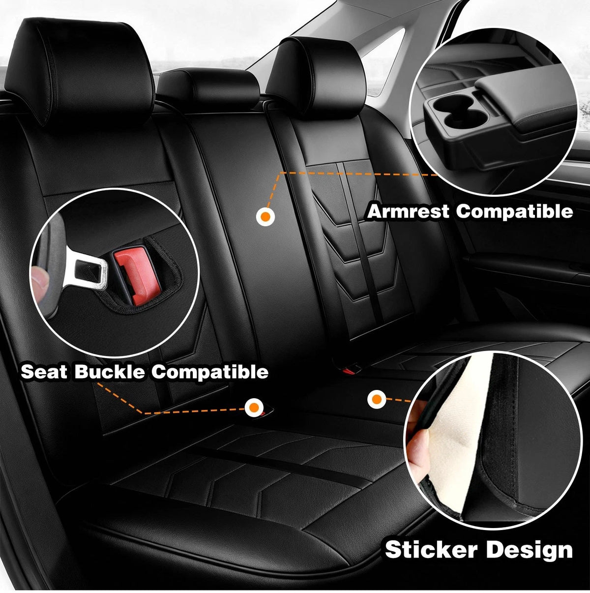Leather Car Seat Covers for Toyota (Full Set, 5-Seats)