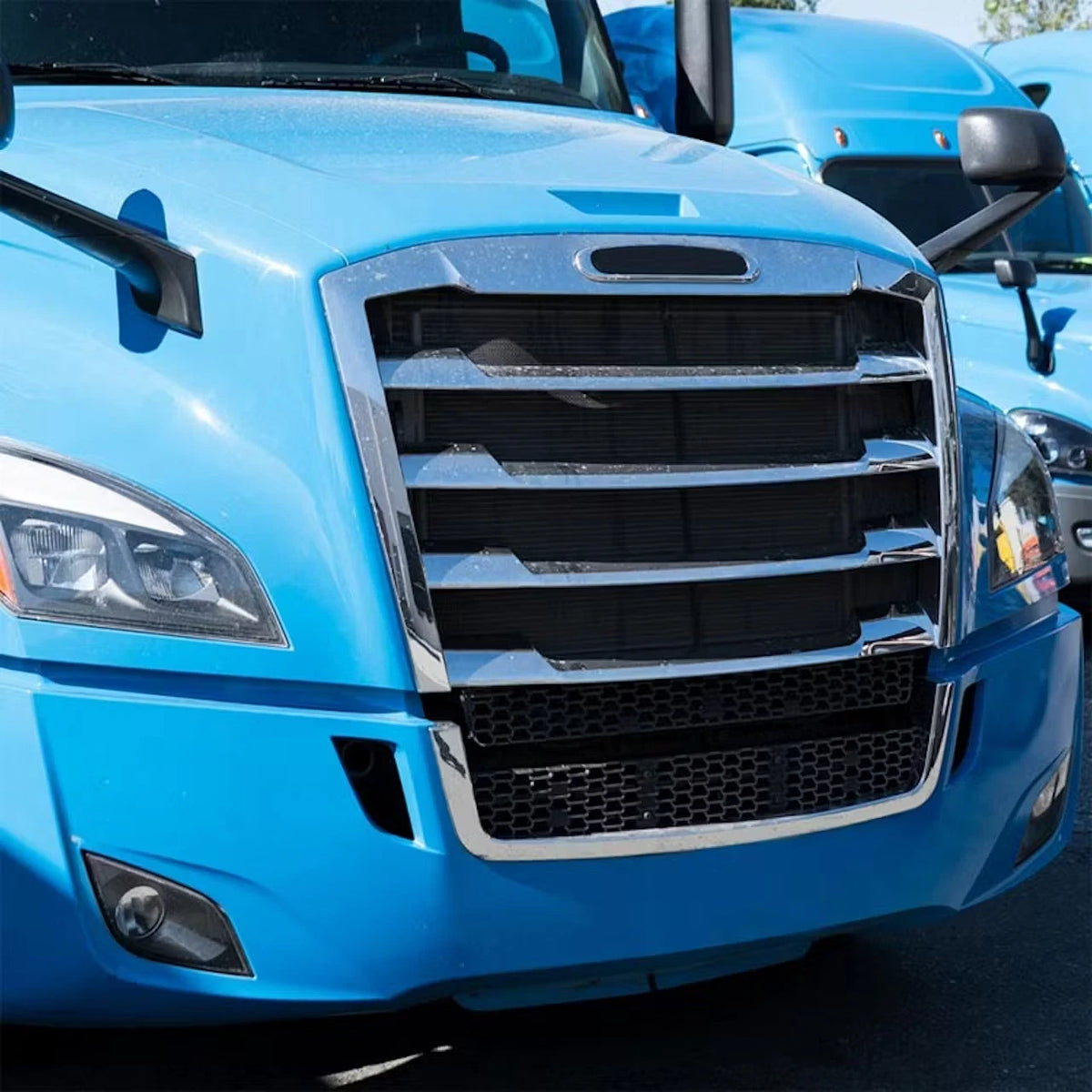 Chrome Hood Grille with Bug Screen for Freightliner Cascadia (2018–Present) - AGO-NCBLK