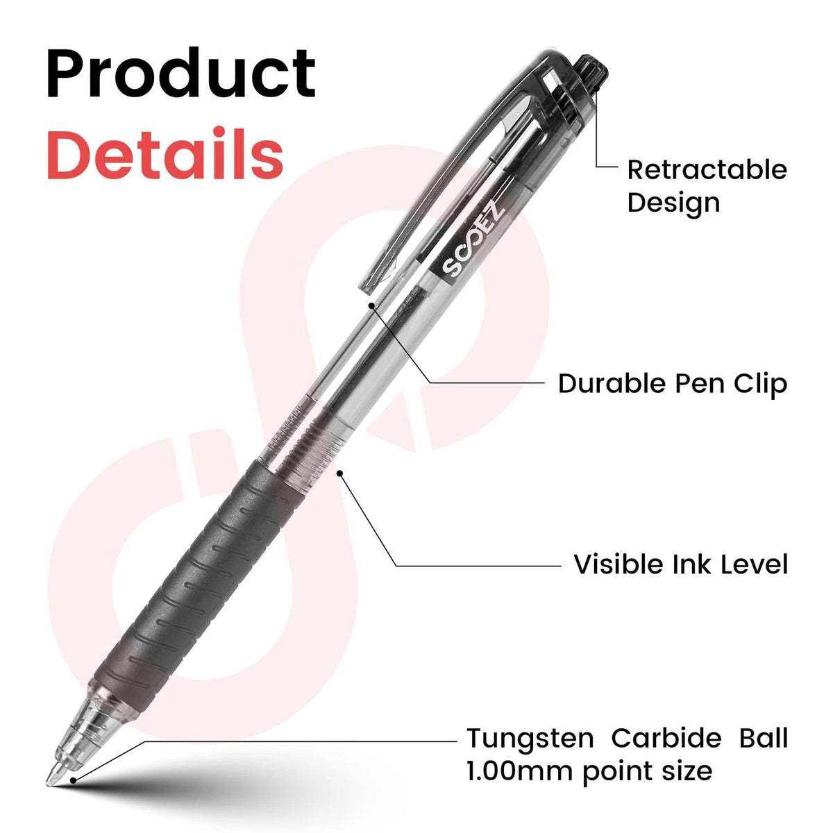 40 Pack Ballpoint Pens for Smooth Writing