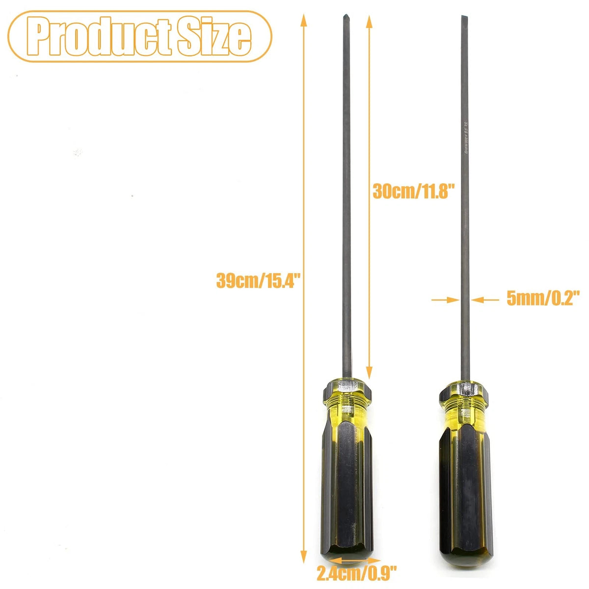 Long Screwdriver Set for Phillips (39cm / 15.4 Inches)