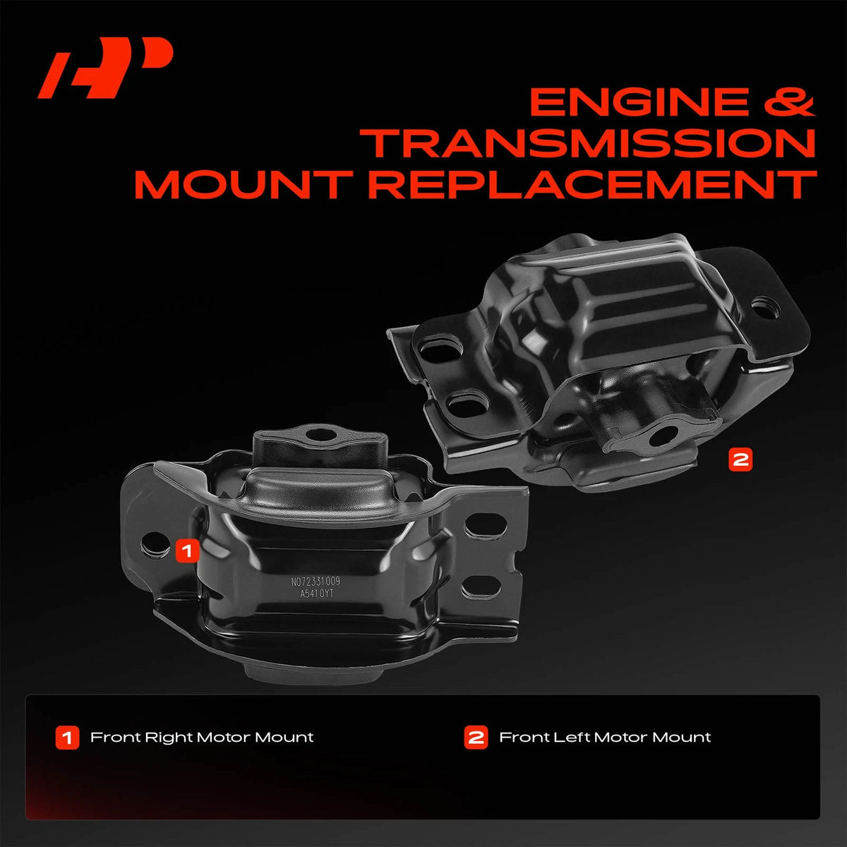 2X Front Engine Motor Mount for Dodge Ram 2500 2003–2008, Ram 3500 2003–2007, A5410
