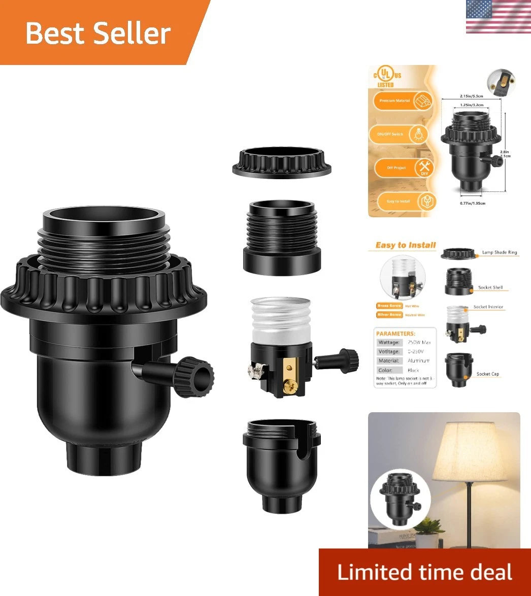 250W E26 Lamp Socket with On/Off Switch for Table Lamps