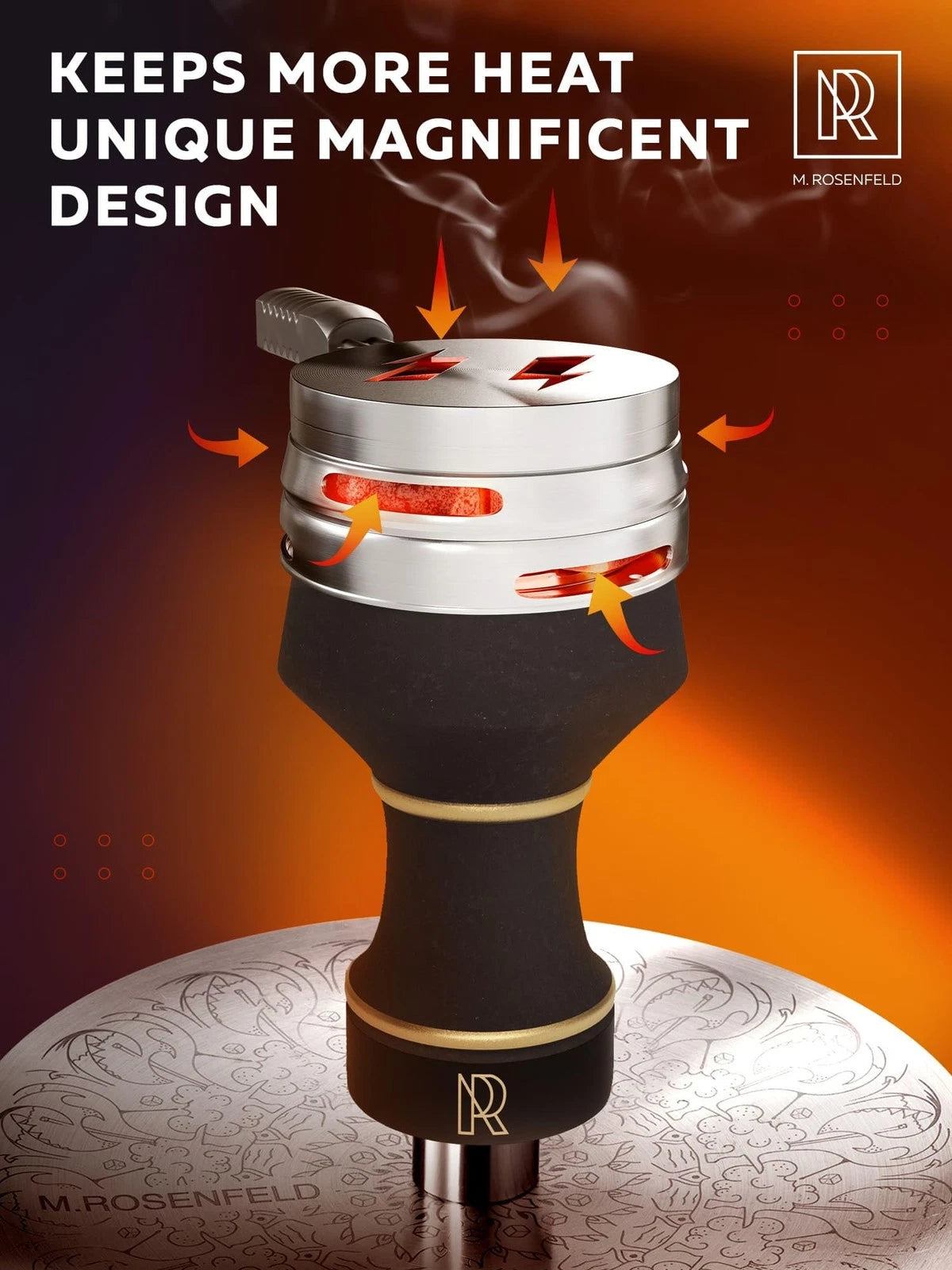 Hookah Bowl Set Premium Stone Black with HMD (Pack of 1)
