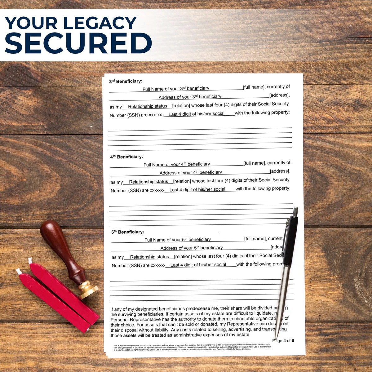 3 Pack Last Will and Testament Kit for Legal Documents (2026)
