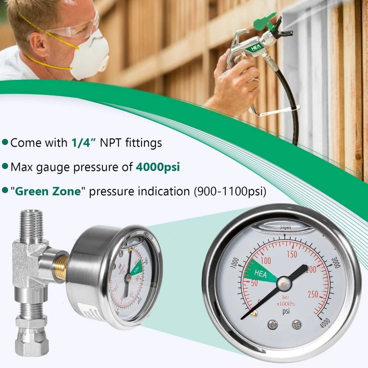 Pressure Gauge for Titan Wagner Airless Paint Sprayer 0580495 580495
