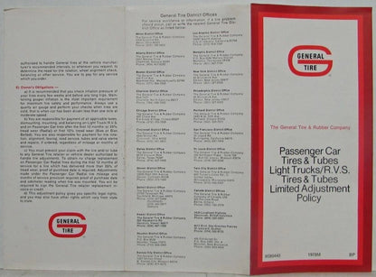Tires and Tubes for General Tire Car Light Trucks RVs (1978)