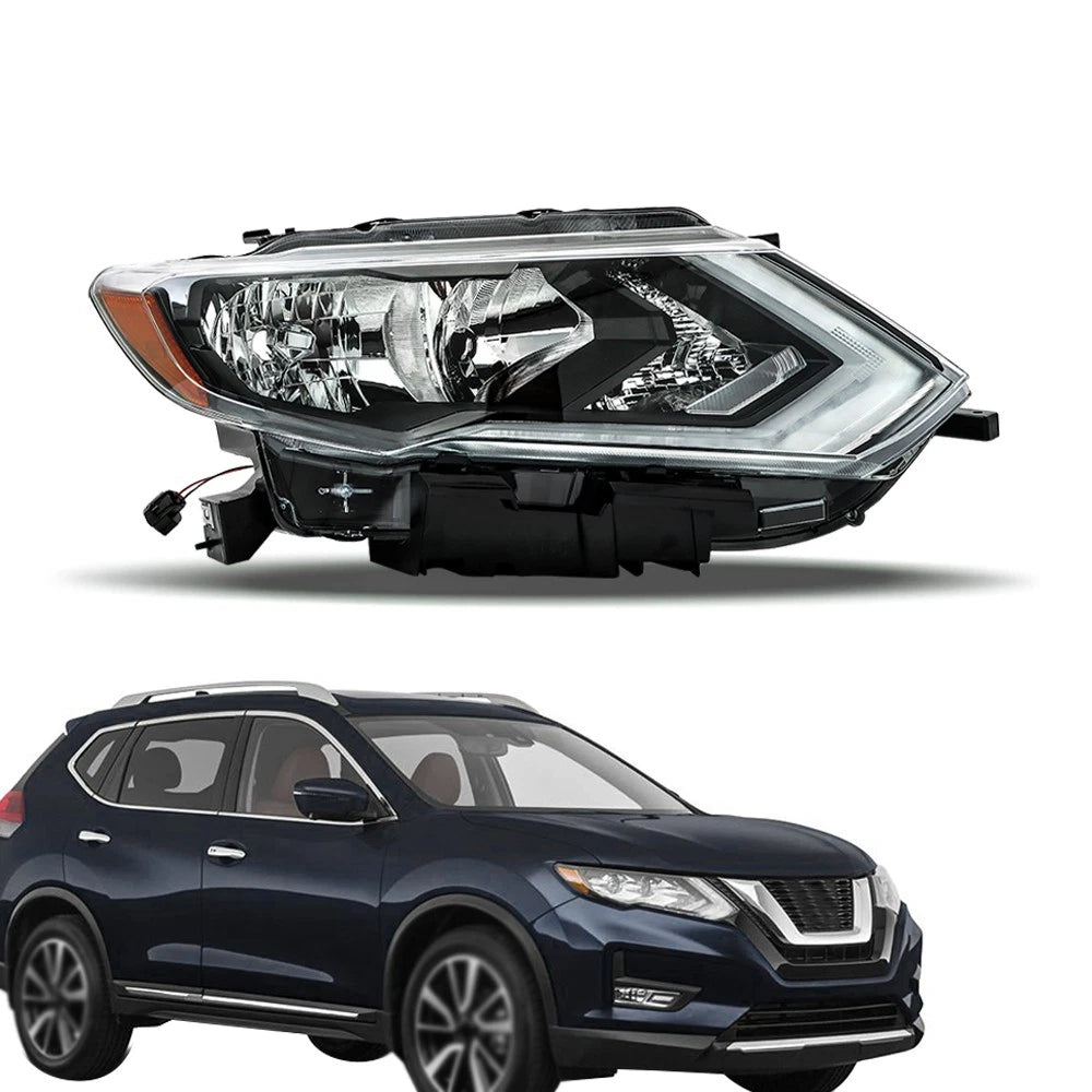 Headlight for Nissan Rogue (2017–2019) RH Halogen LED DRL BCK46244K