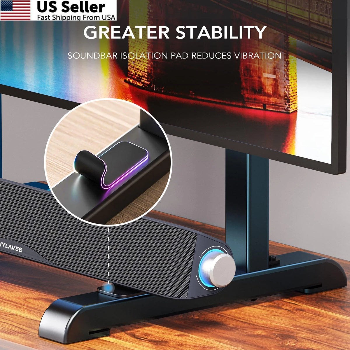 Height Adjustable Table Top TV Stand for Universal Use (37''-86'')