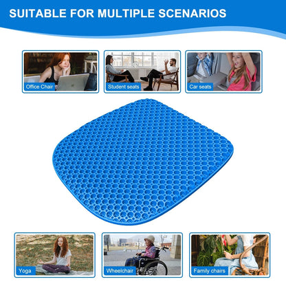 Large Gel Seat Cushion for Long Sitting with Non-Slip Cover