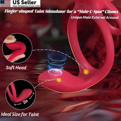 Vibrating Cock Ring with Rose Clitoral Stimulator for App Control