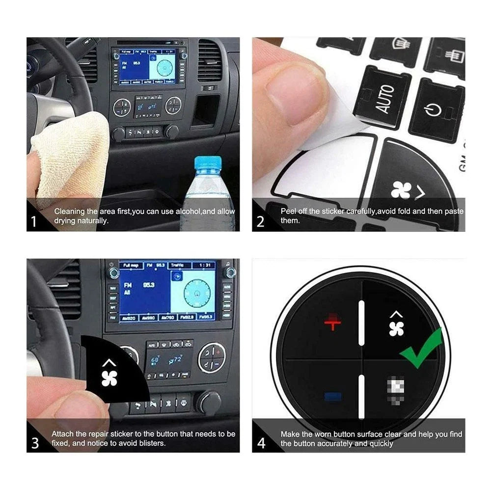 A/C Climate Control Dash Button Decal for Chevy Avalanche (2007–2013)
