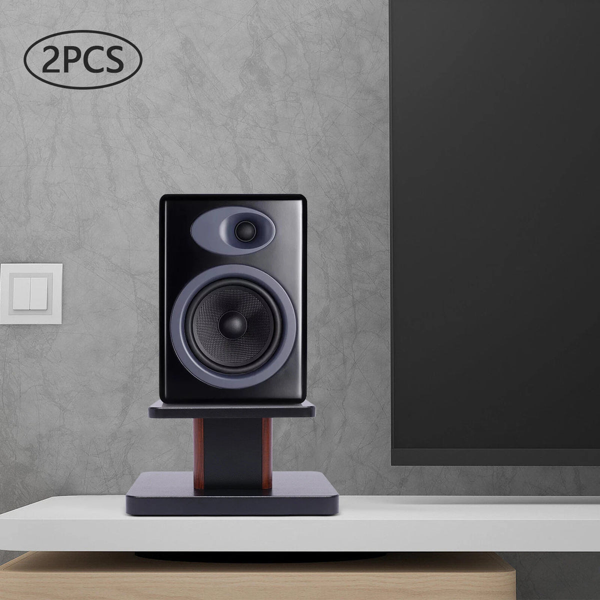 Pair Desktop Speaker Stand for Studio Monitors (6in High, 15kg Load)