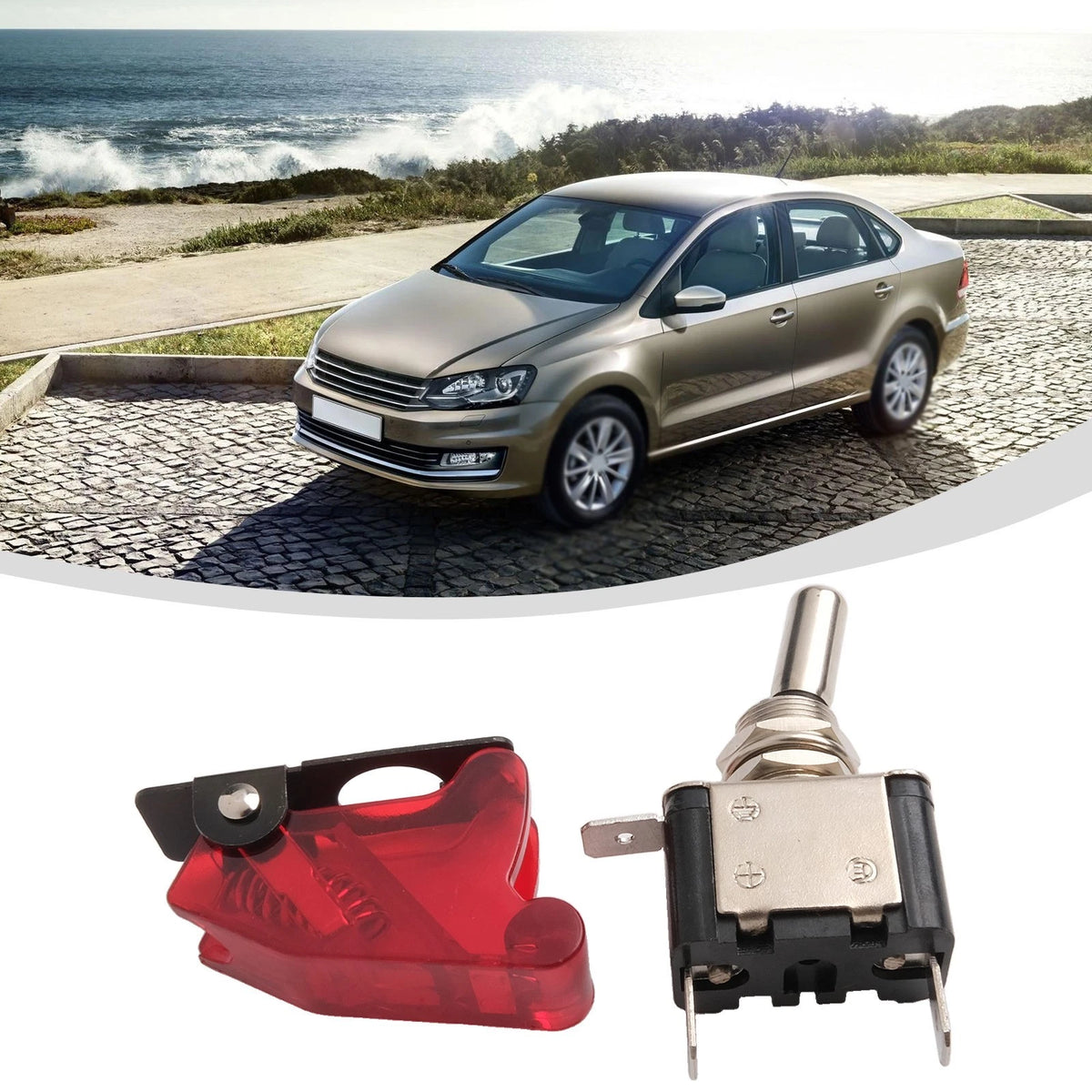 12V 20A LED Toggle Switch with Cover for Automotive Replacement