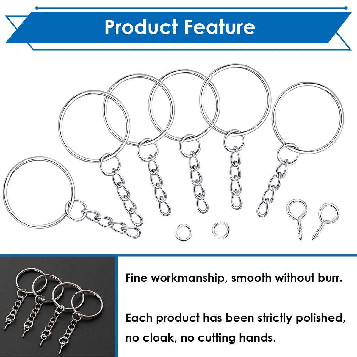 420Pcs Keychain Making Kit - 1" 25mm Components