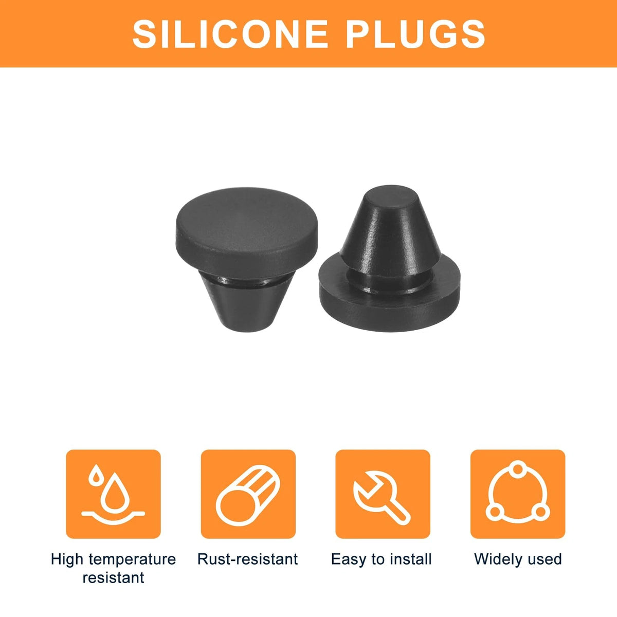 15Pcs Rubber Round Snap-in Locking Hole Plugs for Various Applications