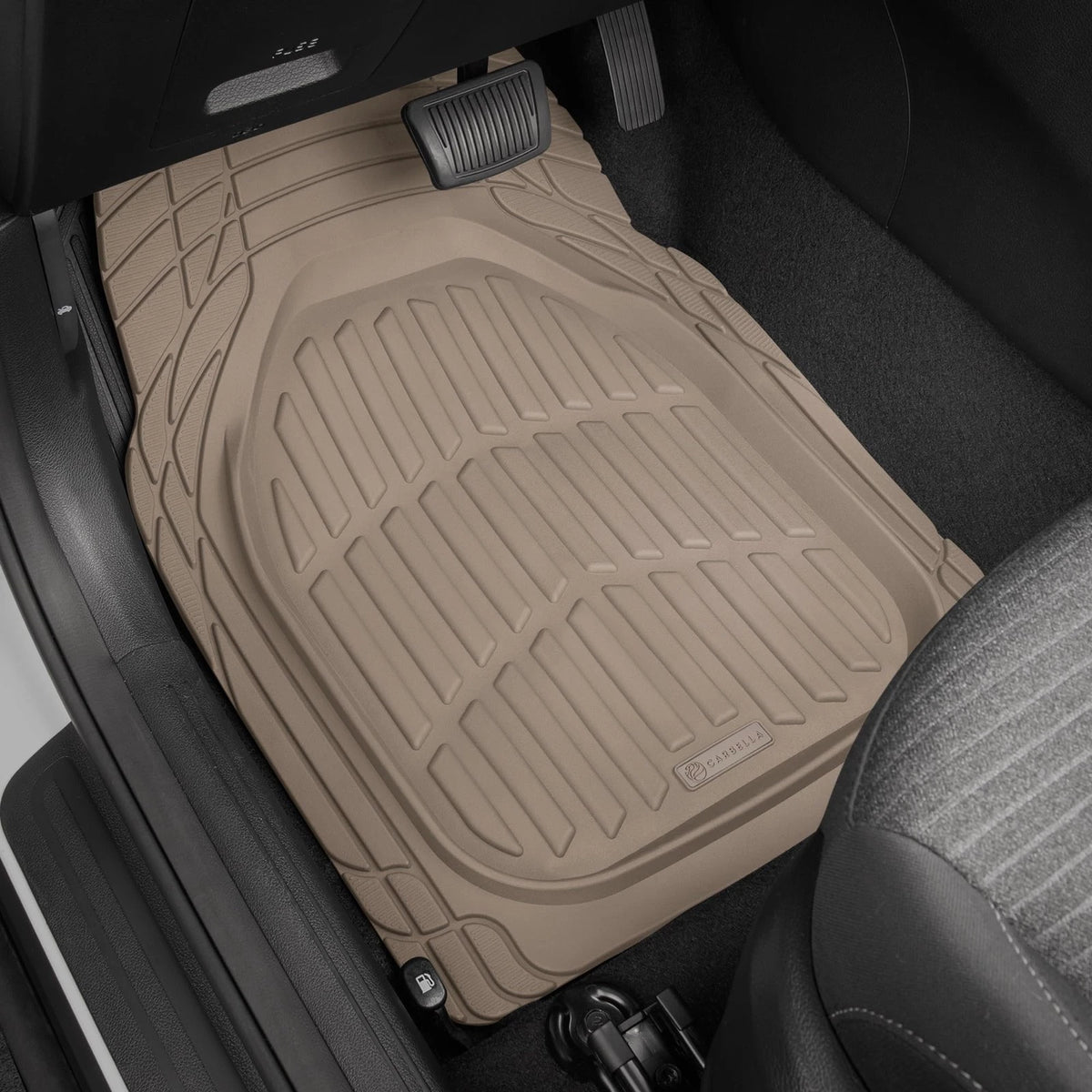 Set of 4 Universal Heavy Duty Rubber Car Floor Mats All-Weather Trimmable