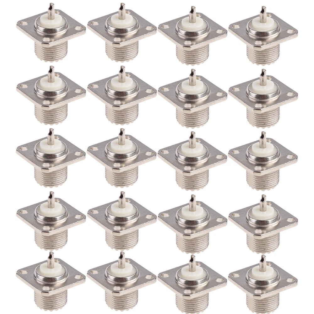 20PCS UHF Female Jack SO-239 Bulkhead Panel Chassis Mount Connector