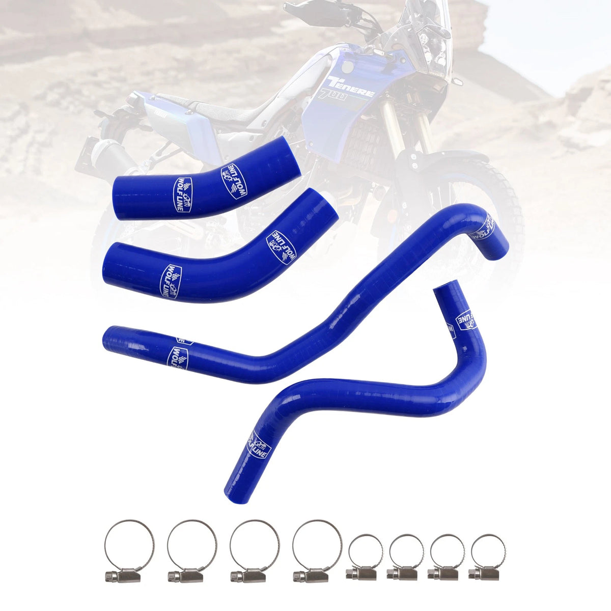 Silicone Radiator Coolant Hose Kit for Yamaha Tenere 700 (2019–2024) M504-B006-BLU
