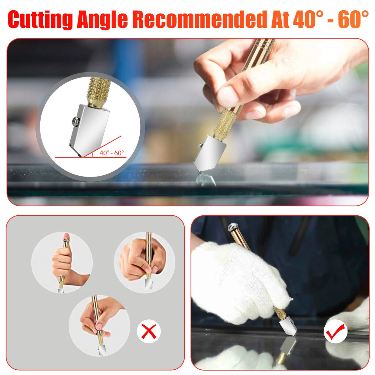 8pcs Glass Cutter Set - Metal Carbide Precision Cutting Tools