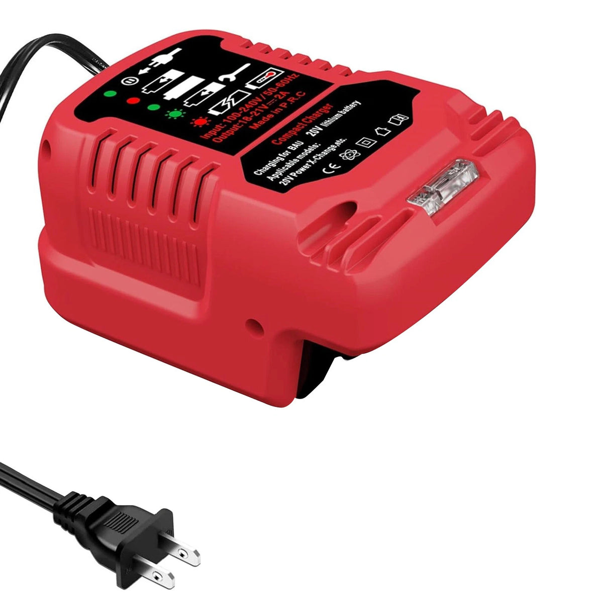 LED Indicator Battery Charger for Bauer 20V (Compact Replacement)